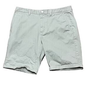 BONOBOS Stretch Washed Chino Shorts Men's W35 L9 Khaki Flat Front Belted EUC